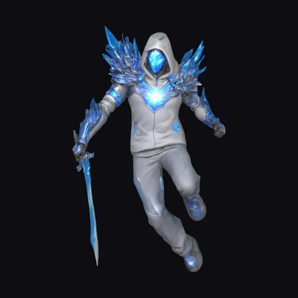 Glowing Blue Electro Warrior