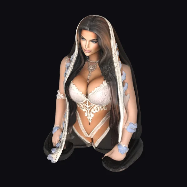 Kneeling Embroidered Lady