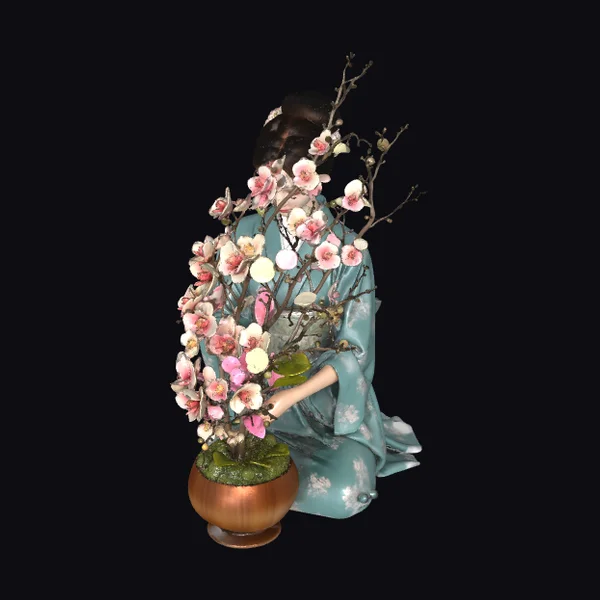 Woman with Cherry Blossoms