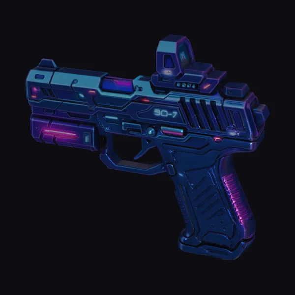 Cyberpunk Neon Blaster Gun