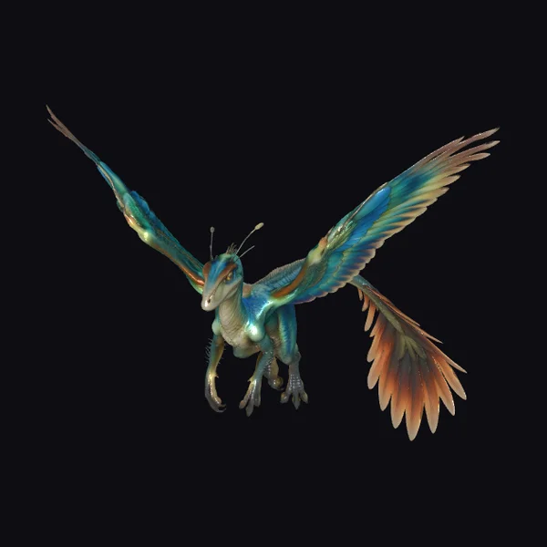 Winged Creature with Feathers