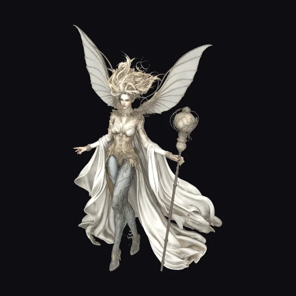 Winged Celestial Guardian Statue