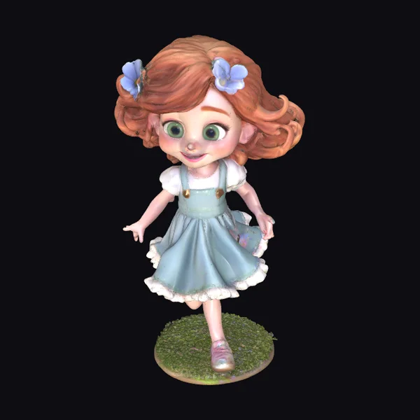 Cute Girl Walking Forward