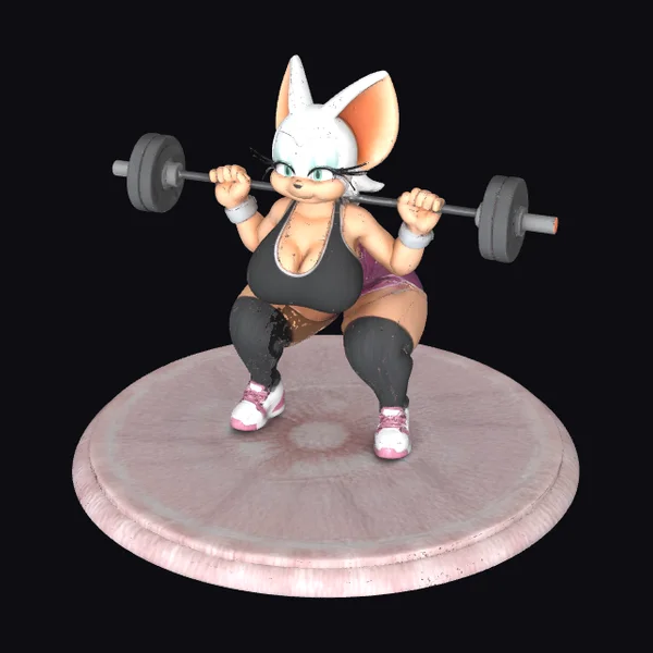 Weightlifting Cartoon Bunny