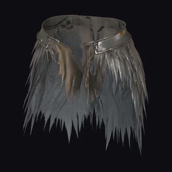 Dark Fringed Leather Skirt