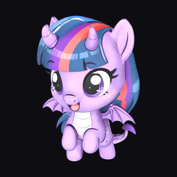 Cute Purple Dragon Pony