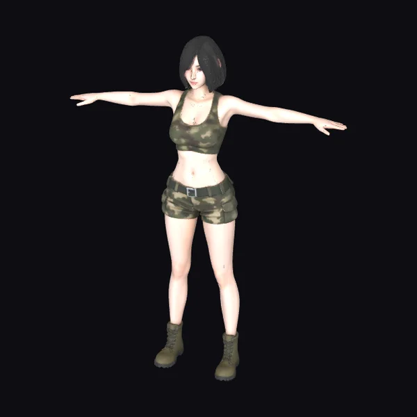 Camouflage Female Soldier