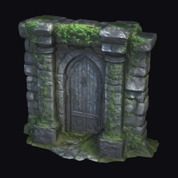 Mossy Stone Wall Door