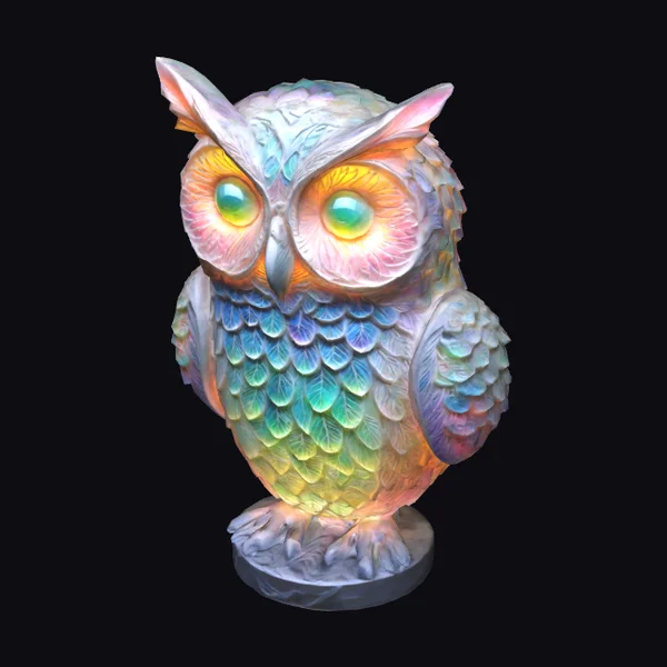 Rainbow Owl Sculpture
