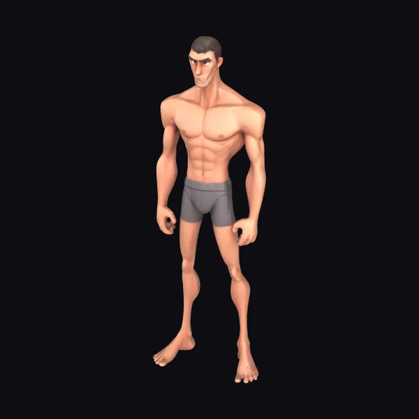 Muscular Man Standing Tall