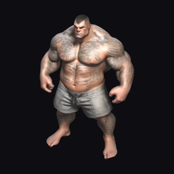 Muscular Tattooed Man