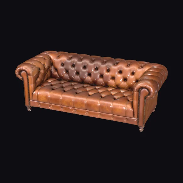 Brown Leather Chesterfield Sofa
