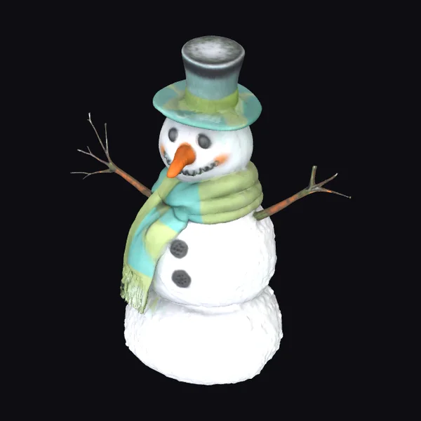 Snowman in Green Scarf
