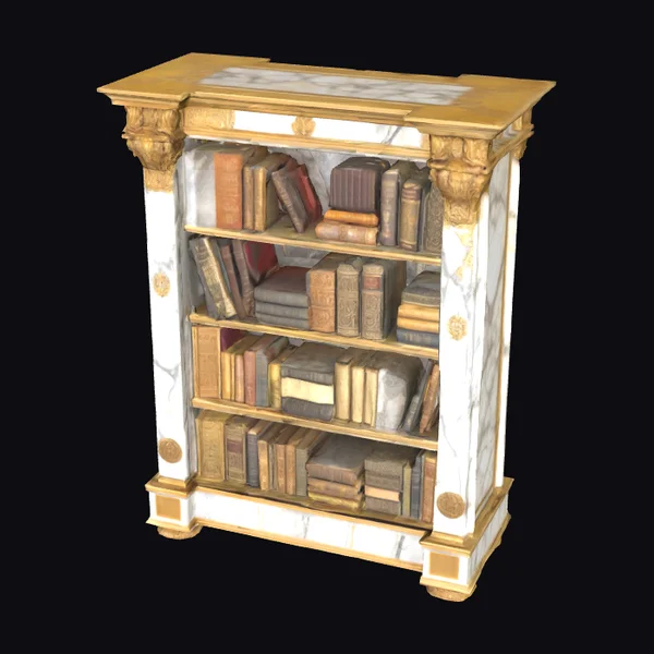 Marble Bookshelf with Gold