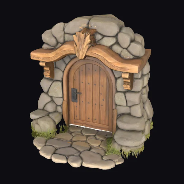 Stone and Wood Hearth Entrance