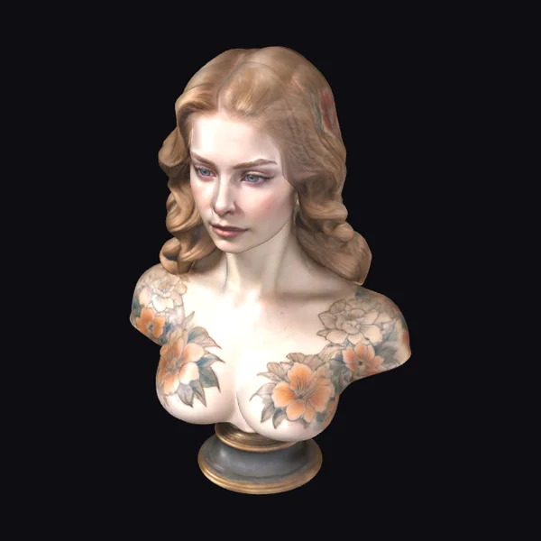 Tattooed Woman Bust