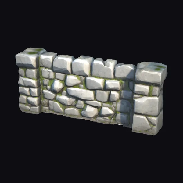 Low Poly Stone Fence