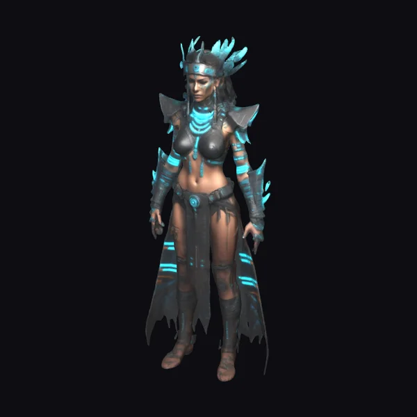 Cyberpunk Aztec Shaman Female
