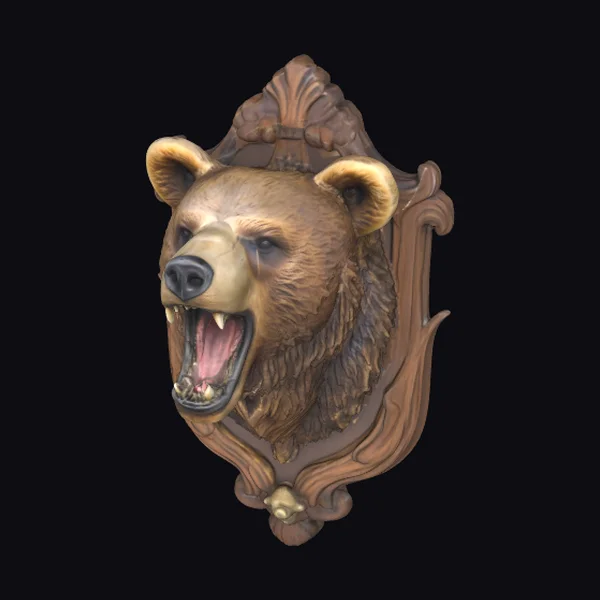 Snarling Bear Trophy Head