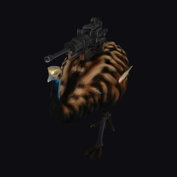 Emu with Machine Gun