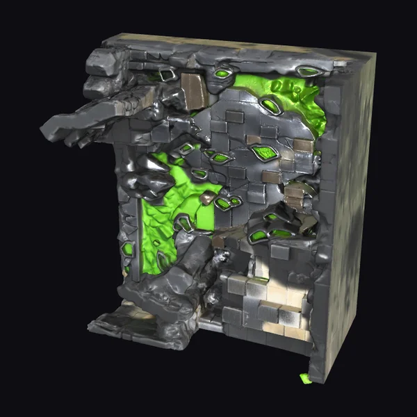 Damaged Stone Fortress Wall