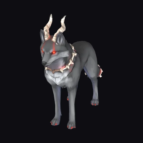 Gray Wolf with Horns