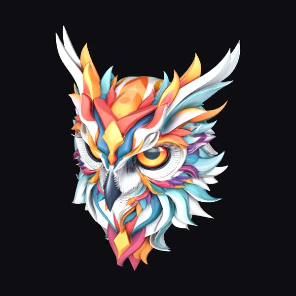 Vibrant Owl Head