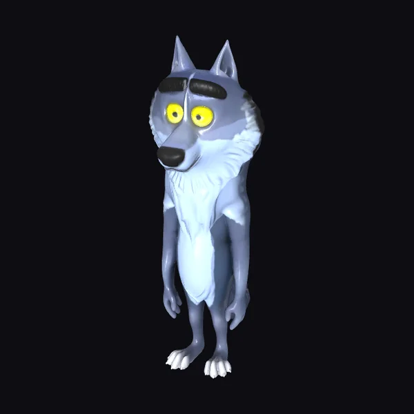 Cartoonish Gray Wolf