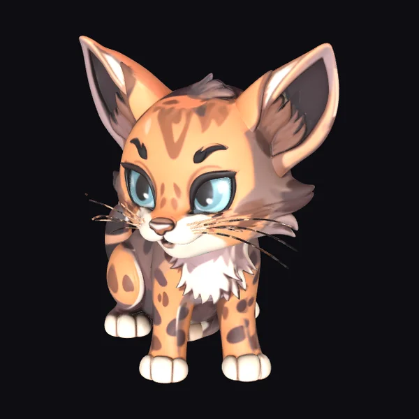 Cartoon Spotted Kitten