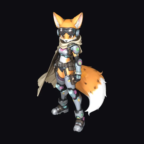 Cyberpunk Fox Warrior