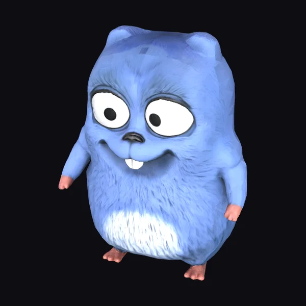 Blue Furry Cartoon Creature