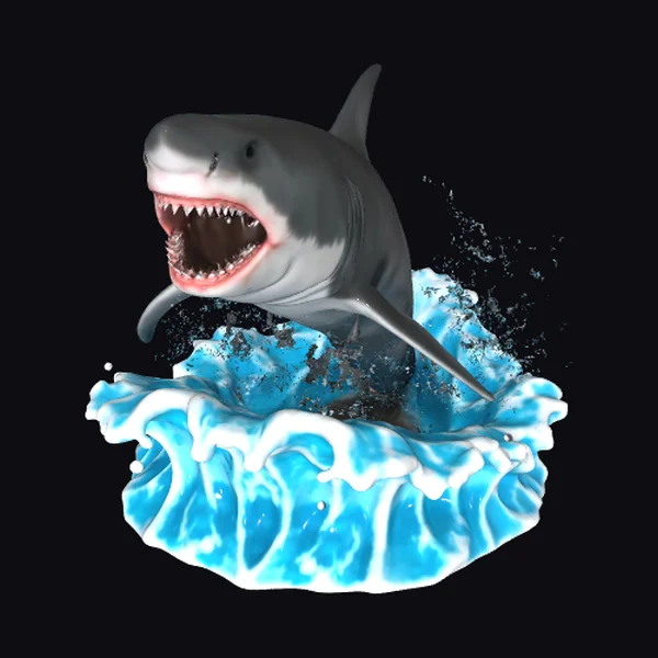 Shark Emerging from Water