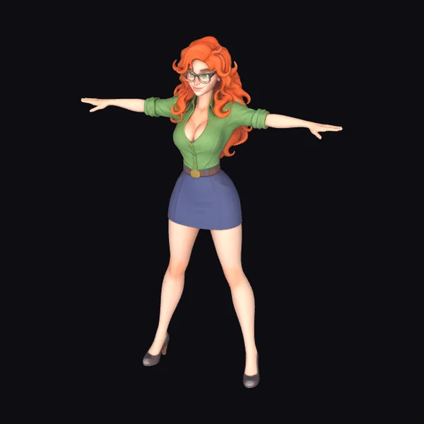 Woman in Green Outfit