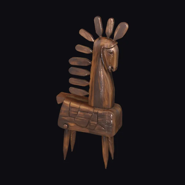 Wooden Horse Sculpture