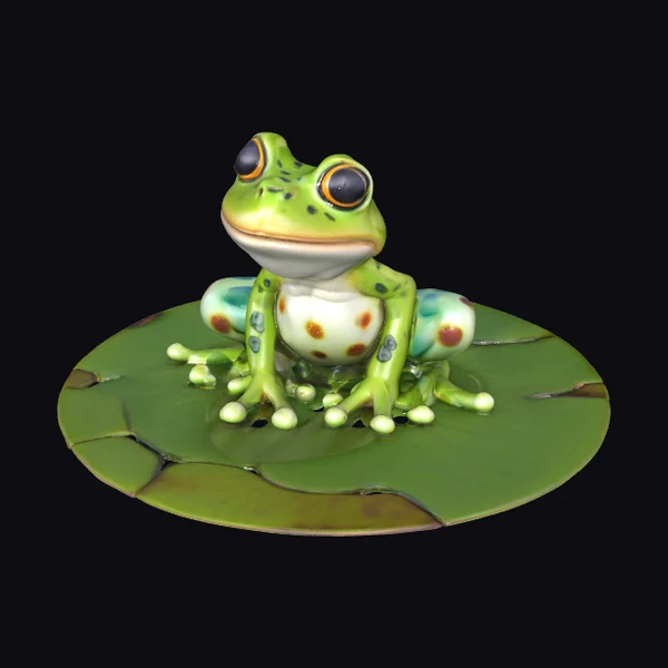 Whimsical Frog on Lily Pad