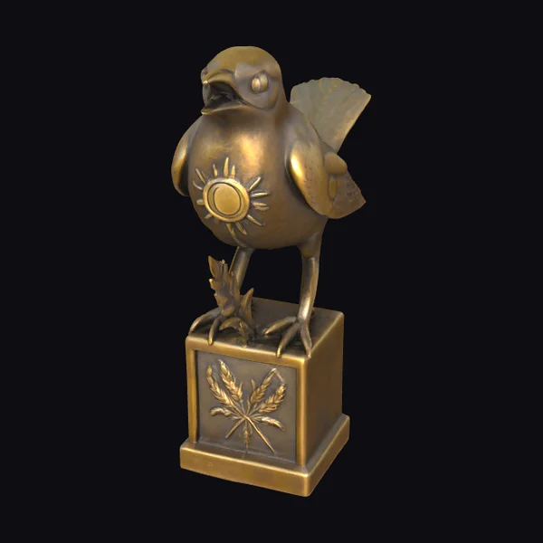 Brass Songbird Sculpture