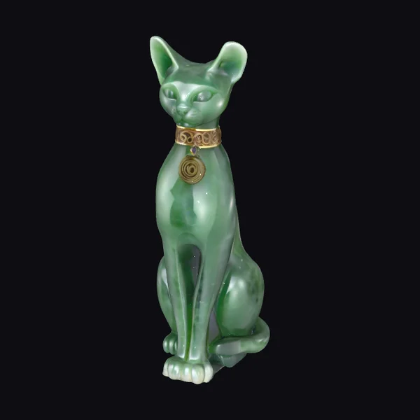 Jade Onyx Cat Sculpture