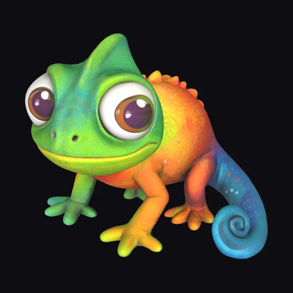 Colorful Cartoon Chameleon