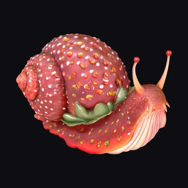 Strawberry Snail Figurine