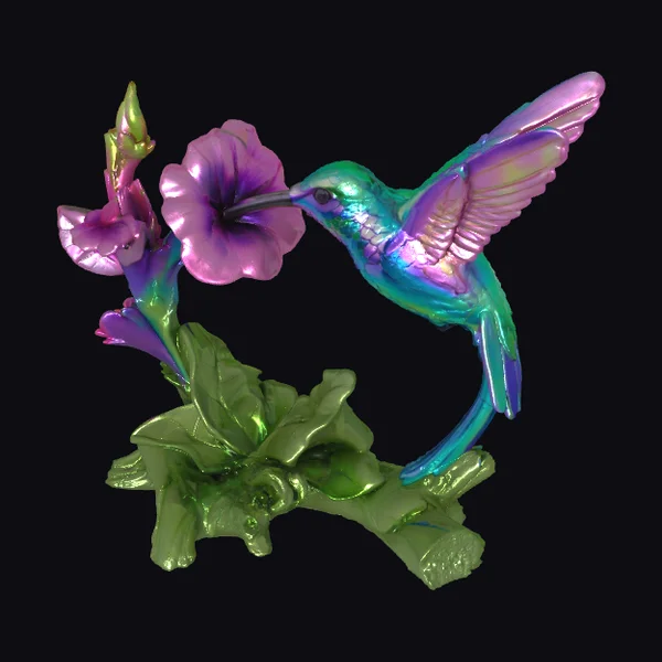 Iridescent Hummingbird Feeding