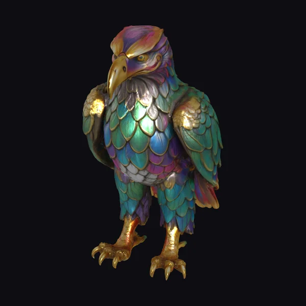 Multicolor Eagle Statue
