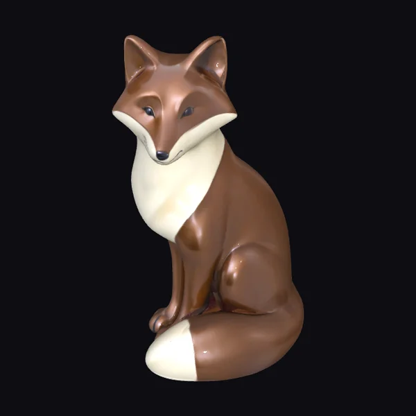 Glossy Ceramic Sitting Fox