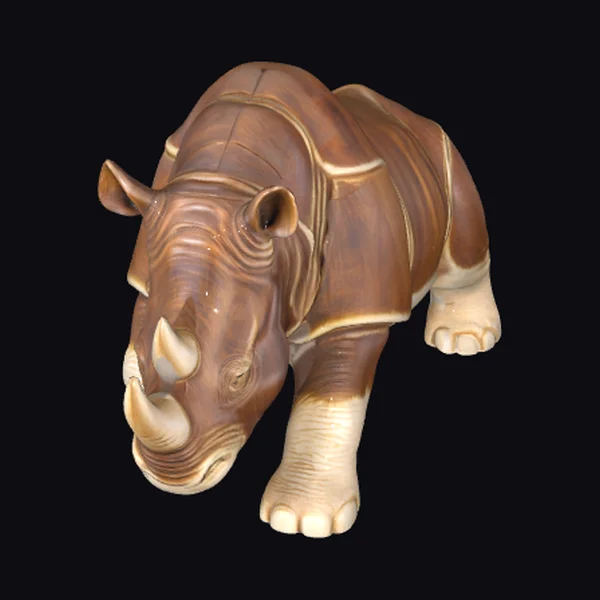 Ceramic Rhino Figurine