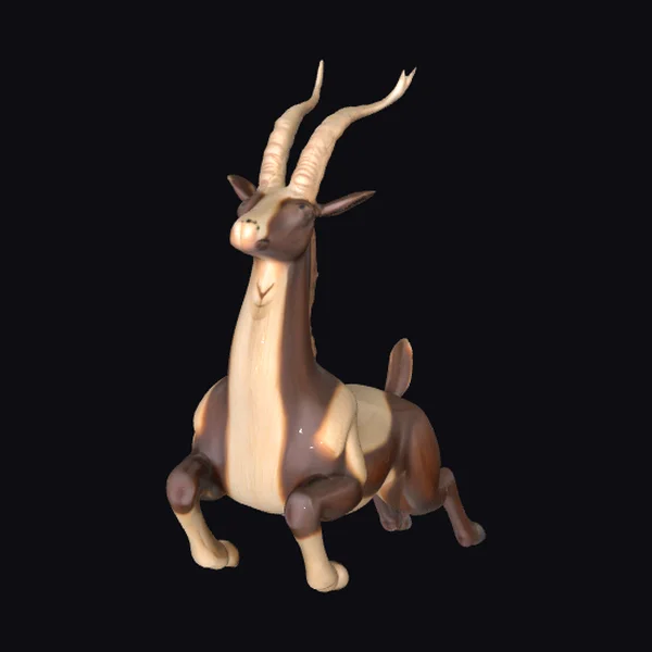 Leaping Gazelle Wooden Sculpture