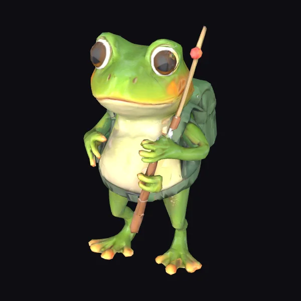 Cartoon Frog with Gear
