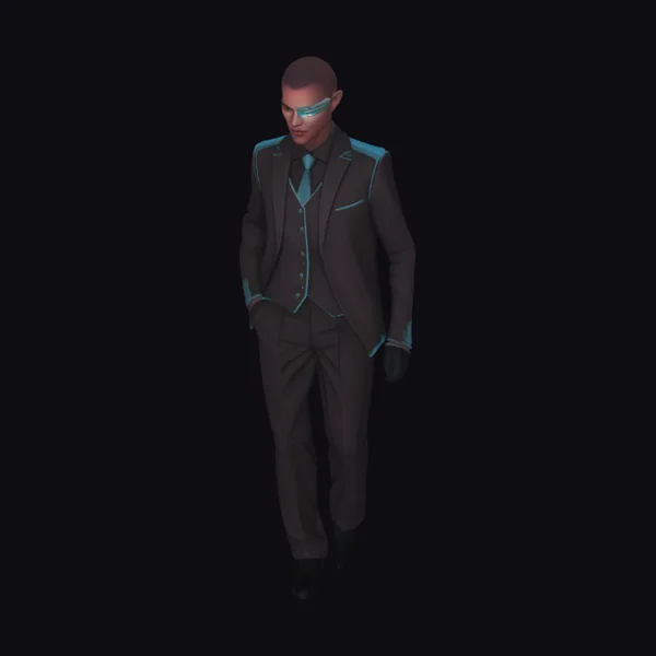 Cyberpunk Businessman Walking