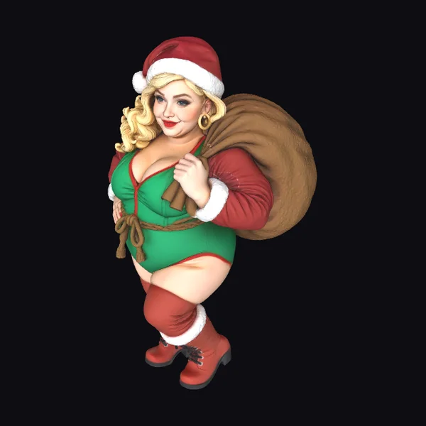 Cartoon Christmas Female Figure