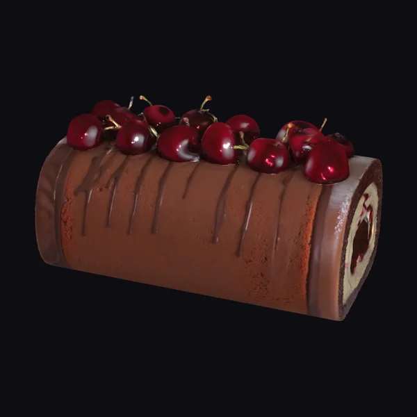 Cherry Chocolate Roll Cake