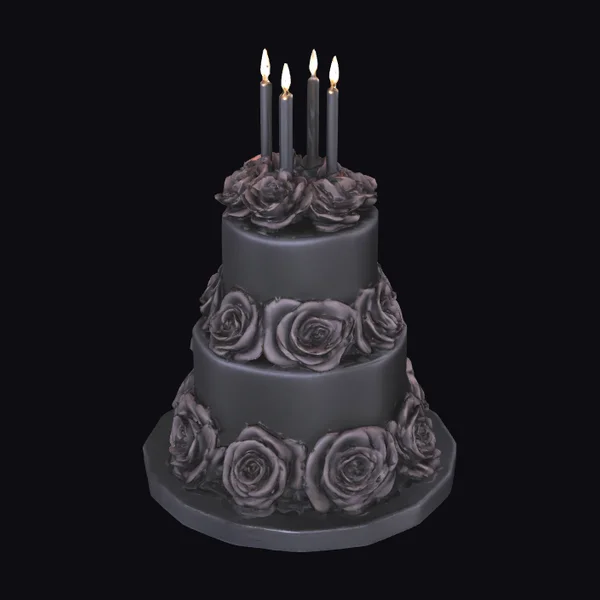 Black Cake with Roses