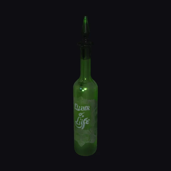 Green Glass Potion Bottle
